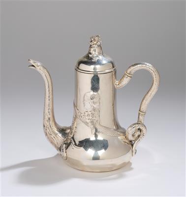 Attributed to Georg Adam Scheid, a silver coffee pot with female profile, snake-shaped handle and spout, Vienna, by May 1922 - Jugendstil and 20th Century Arts and Crafts
