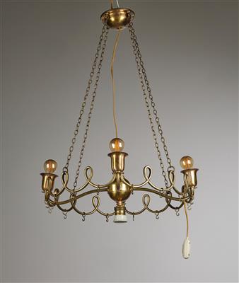 Otto Prutscher (1880 Vienna 1949), a five-arm chandelier, designed c.1924, executed by Melzer & Neuhardt, Vienna - Secese a umění 20. století