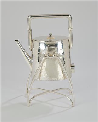 A teapot with holder in Art Deco style, Berliner Elektroplated-Warenfabrik (B. E. P. W. F.), c. 1920/30 - Secese a umění 20. století