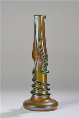 Vase mit Schlange, Johann Lötz Witwe, Klostermühle, um 1902 - Jugendstil & Angewandte Kunst des 20. Jahrhunderts