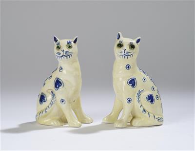 Two seated cats in the manner of Emile Gallé, Nancy, designed in around 1884 - Secese a umění 20. století