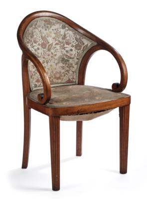 An armchair, attributed to Otto Prutscher, model number 6545, designed in 1915, executed by Gebrüder Thonet, Vienna - Ze sbírky Schedlmayer - secese a užité umění 20. století