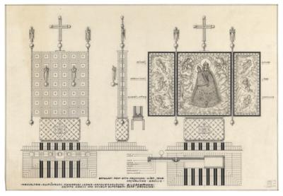 Otto Prutscher and Sepp Zöchling, design for a hdomestic altar, Vienna/ Lower Austria, 1948 - Ze sbírky Schedlmayer - secese a užité umění 20. století