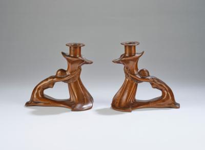 Bernhard Johann Karl Butzke (Germany, 1876-1952), a pair of figural candleholders, 1901 - Secese a umění 20. století