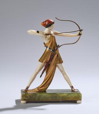 Ferdinand Preiss (Germany, 1892-1943), a bronze figure: Diana, Berlin, c. 1930 - Secese a umění 20. století