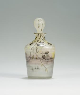 A flask with lakeside landscape and alder branches, Daum, Nancy, c. 1905 - Secese a umění 20. století