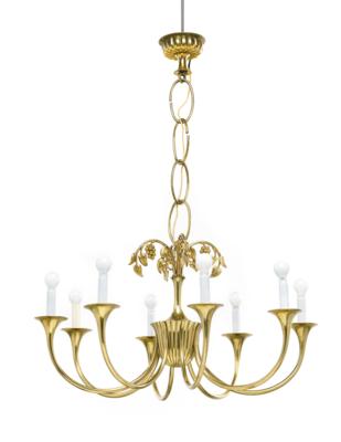 Josef Hoffmann (Austria, 1870-1956), a large brass chandelier, Wiener Werkstätte, c. 1925 - Jugendstil and 20th Century Arts and Crafts