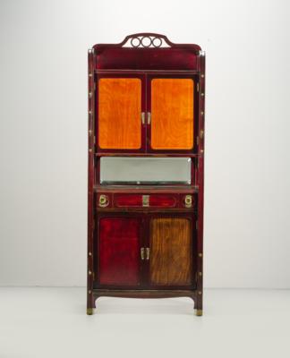 Attributed to Koloman Moser or Gustav Siegel, a salon cabinet (display cabinet), model number: 3304, added to the catalogue in 1904, executed by Jacob & Josef Kohn, Vienna - Secese a umění 20. století