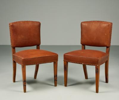 Two dining room chairs, after a draft variant by Adolf Loos, execution cf Friedrich Otto Schmidt, c. 1915 - Jugendstil e arte applicata del XX secolo