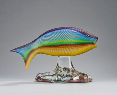 Adriano Dalla Valentina, a large fish sculpture: “Aquarno Pesce multicolore”, Linea Valentina, Murano - Secese a umění 20. století