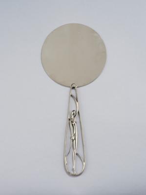 Karl Hagenauer, a hand mirror with a female figure on the handle, model number 2715, designed in 1925-26, first executed in 1931, executed by Werkstätte Hagenauer, Vienna - Secese a umění 20. století