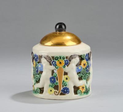 Michael Powolny, an inkwell with running putti, WK model number 158a, model c. 1907/10, executed by Vereinigte Wiener und Gmundner Keramik, 1917-23 - Jugendstil e arte applicata del XX secolo