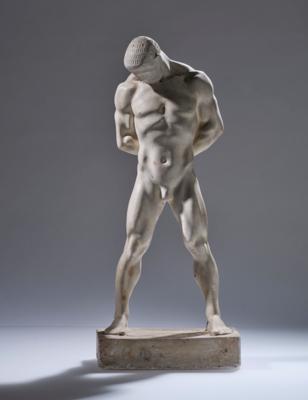 A male sculpture, in the style of Franz Metzner, c. 1908 - Jugendstil e arte applicata del XX secolo