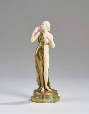 Ferdinand Preiss (Germany, 1892-1943), figurine "Aphrodite with a rose", model number 1117, Berlin, c. 1920/30 - Jugendstil and 20th Century Arts and Crafts