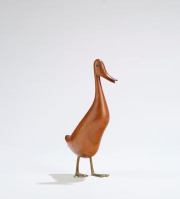 Franz Hagenauer, a wooden sculpture: duck "Lilo", model number 9659, designed in 1954, executed by Werkstätte Hagenauer, Vienna - Secese a umění 20. století