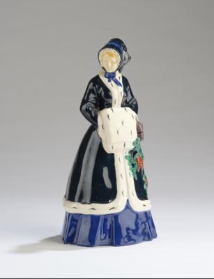 Johanna Meier-Michel (1876-1972), a large winter season figurine, model number 1146, designed in around 1912/14, executed by Wiener Kunstkeramische Werkstätte (WKKW) - Secese a umění 20. století