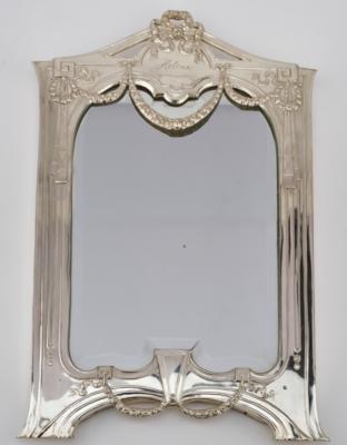 A silver mirror with garlands and rose petals Vienna, by May 1922 - Jugendstil e arte applicata del XX secolo