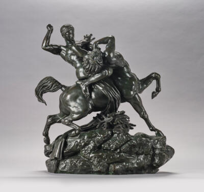 Antoine-Louis Barye, a large bronze sculpture: Theseus and the Minotaur, Bardedienne, Paris - Jugendstil and 20th Century Arts and Crafts