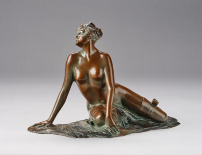 Bruno Zach (Zhytomyr 1891-1945 Vienna), a recumbent bronze figure, Vienna, c. 1925 - Secese a umění 20. století