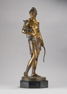 Gerhard Adolf Janensch (Zamborst 1860-1933 Berlin), a large bronze figure: Diana, c. 1920/30 - Jugendstil e arte applicata del XX secolo