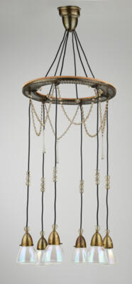 A large six-light chandelier, c. 1900 - Jugendstil and 20th Century Arts and Crafts