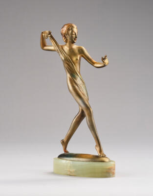 Josef Lorenzl (Vienna, 1892-1950), a bronze female dancer, Vienna, c. 1930 - Jugendstil e arte applicata del XX secolo