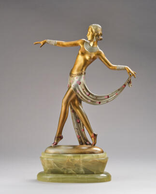 Josef Lorenzl (Wien, 1892-1950), Bronzefigur einer Tänzerin, Wien, um 1930 - Jugendstil & Angewandte Kunst des 20. Jahrhunderts