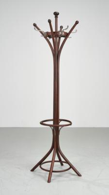 A “Kleiderstock” with umbrella stand with nickel-plated iron hooks with embossed numbering: 1190, model number 21 (no. 10321), designed before 1904, executed by Gebrüder Thonet, Vienna - Secese a umění 20. století