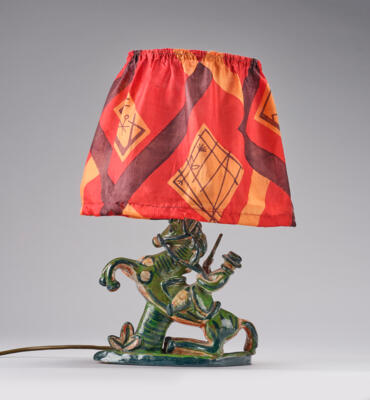 Mathilde Flögl, Lampe mit Pferd und Reiter (Originaltitel: "Hockendes Pferd" mit Reiter), Modellnummer: K 252-26, Wiener Werkstätte, 1917 - Jugendstil & Angewandte Kunst des 20. Jahrhunderts