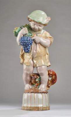 Michael Powolny, a large “autumn” putto (“Herbstputto”), factory no.: 4085, executed by Wienerberger, Vienna, c. 1915/16 - Secese a umění 20. století