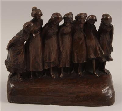 Rudolf (Ferndinand) Marschall(1873-1967)-Sieben Mädchen in einer Reihe, - Antiquitäten