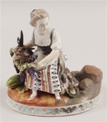 Frau auf Ziegenbock sitzend, - Antiquitäten