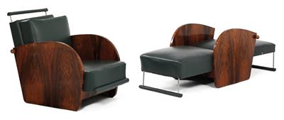 Paar Art Deco-Fauteuils mit Bettfunktion, - Antiquariato