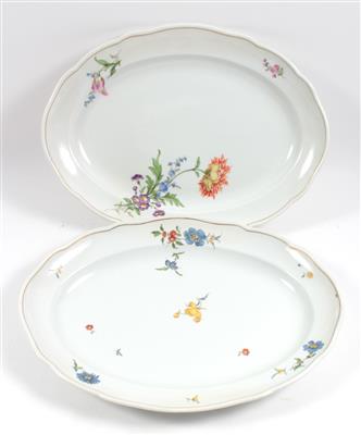 2 ovale Platten, - Antiques