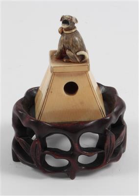 Hündchen-Netsuke, - Antiquitäten