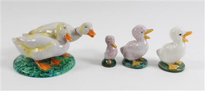 Entenpaar, 3 Enten, - Antiques