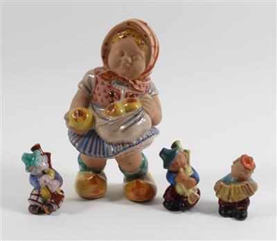 Mädchen mit Obst, 3 Musikanten, - Antiques