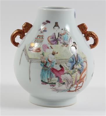 Famille rose Vase, - Antiquitäten