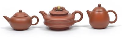 Drei Zisha Teekannen - Antiquitäten