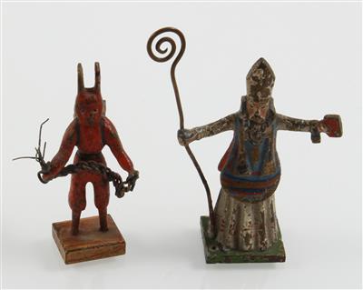 Krampus und Nikolaus, - Antiquitäten
