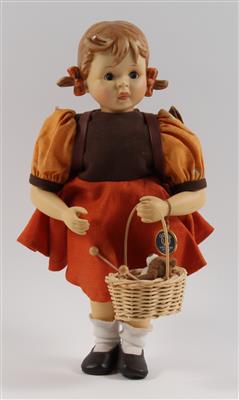 "Erster Schulgang" (Mädchen) Puppe, - Starožitnosti