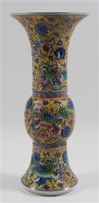 Famille rose Vase, gu - Antiquitäten