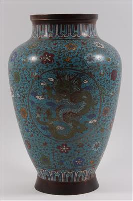 Cloisonné-Vase, - Antiquitäten