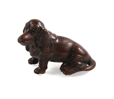 Netsuke eines Hundes, - Antiquitäten