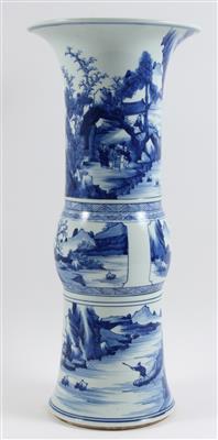 Blau-weiße Vase, - Antiquariato