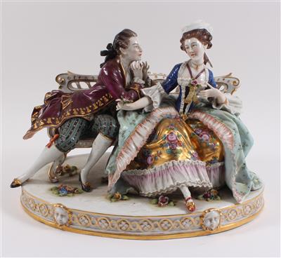Sitzende Dame mit Kavalier - Antiques