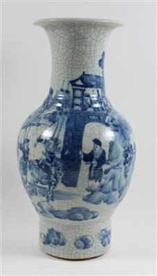 Blau-weiße Vase, - Antiquitäten