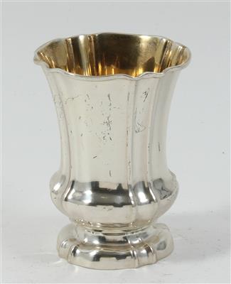 Silber Becher mit Innenvergoldung, - Antiques