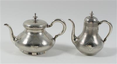 Französische Teekanne und Kaffeekanne, - Antiquitäten