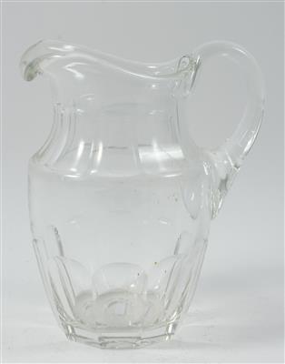 Glas Krug aus farblosem geschliffenen Glas, - Antiquitäten